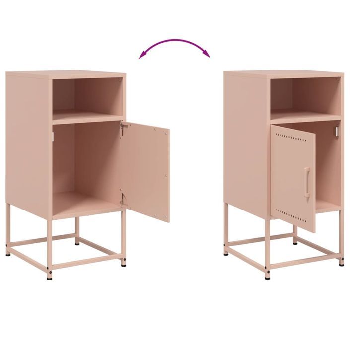 Tables de chevet 2 pcs rose 36x39x78 cm acier - Photo n°10