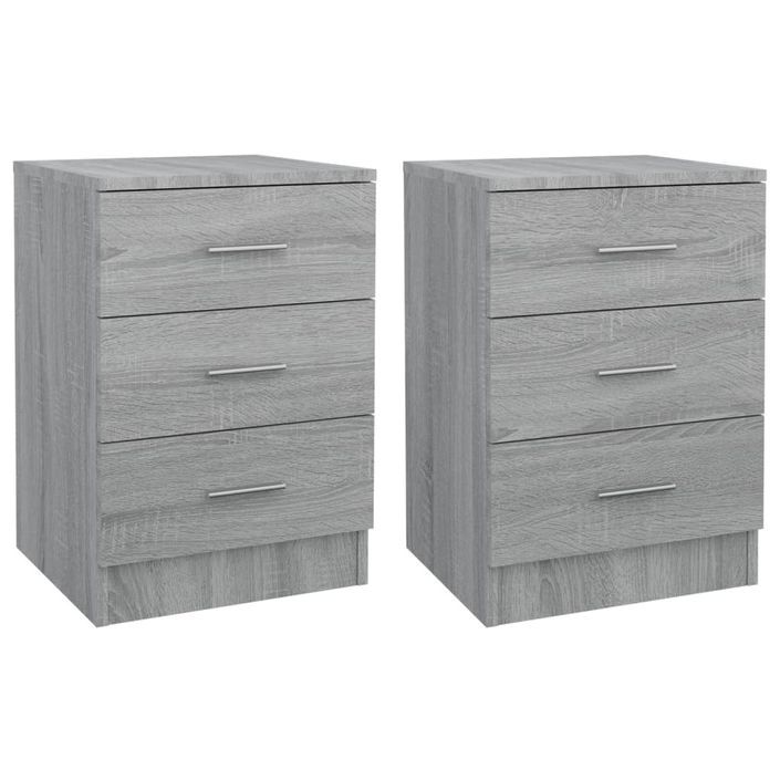 Tables de chevet 2 pcs Sonoma gris 38x35x56cm Bois d'ingénierie - Photo n°2