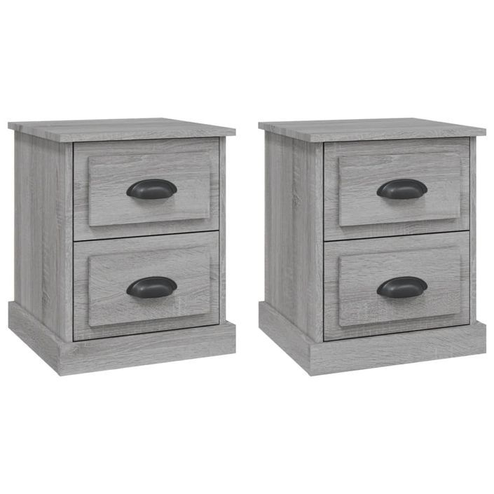 Tables de chevet 2 pcs sonoma gris 39x39x47,5cm bois ingénierie - Photo n°2