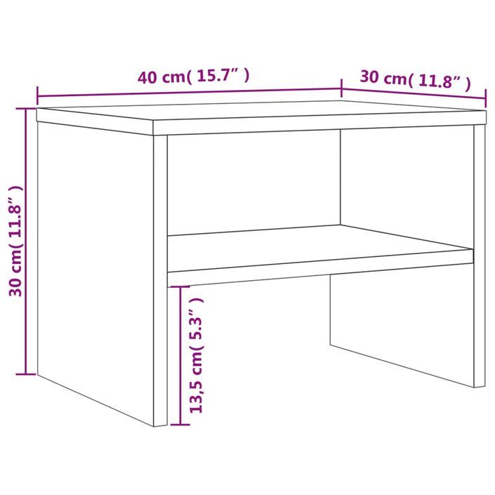 Tables de chevet 2 pcs Sonoma gris 40x30x30cm Bois d'ingénierie - Photo n°10