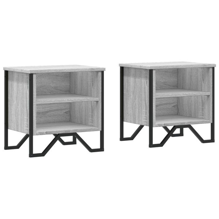 Tables de chevet 2 pcs sonoma gris 40x30x40cm bois d'ingénierie - Photo n°2