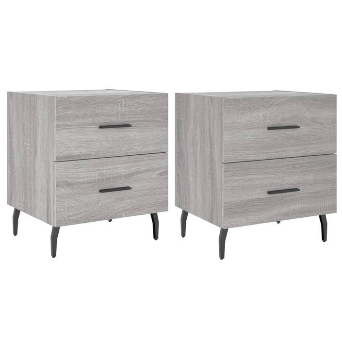 Tables de chevet 2 pcs sonoma gris 40x35x47,5 cm - Photo n°1