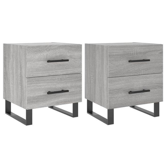 Tables de chevet 2 pcs sonoma gris 40x35x47,5 cm - Photo n°1