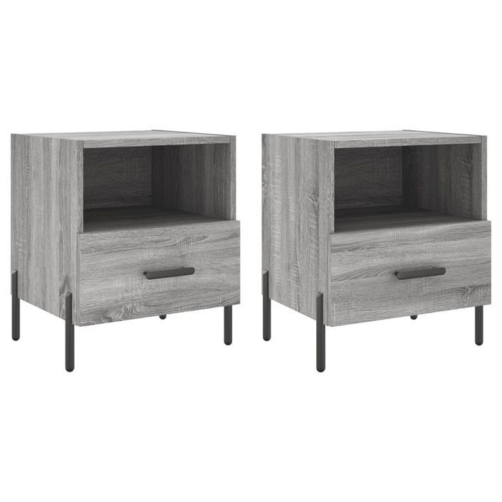 Tables de chevet 2 pcs sonoma gris 40x35x47,5 cm - Photo n°1