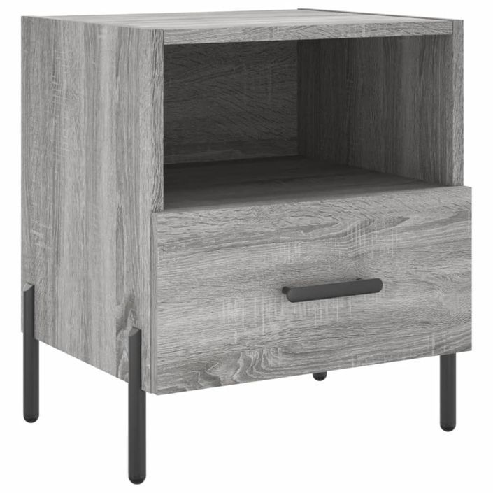 Tables de chevet 2 pcs sonoma gris 40x35x47,5 cm - Photo n°6