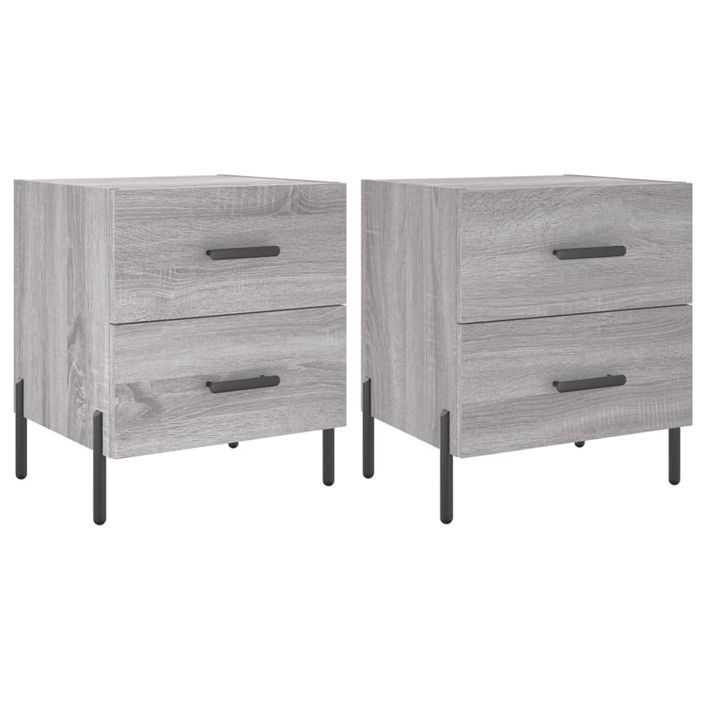 Tables de chevet 2 pcs sonoma gris 40x35x47,5 cm - Photo n°1