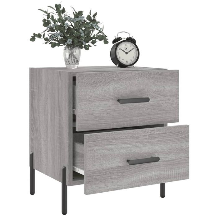 Tables de chevet 2 pcs sonoma gris 40x35x47,5 cm - Photo n°4