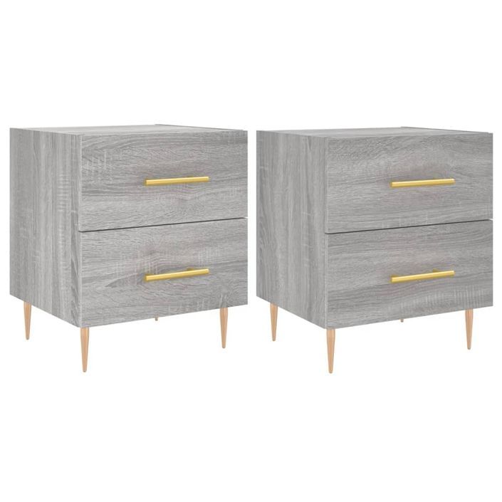 Tables de chevet 2 pcs sonoma gris 40x35x47,5 cm - Photo n°1