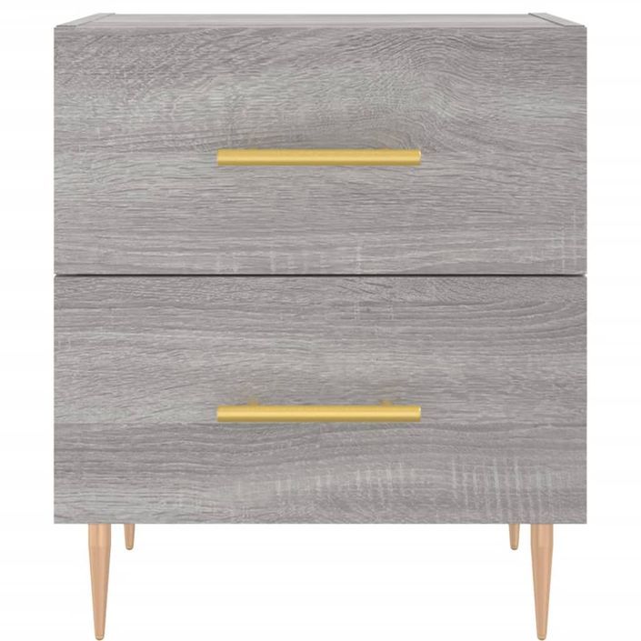 Tables de chevet 2 pcs sonoma gris 40x35x47,5 cm - Photo n°6