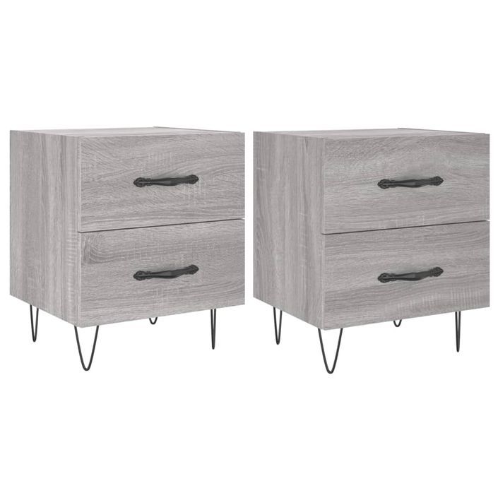 Tables de chevet 2 pcs sonoma gris 40x35x47,5 cm - Photo n°1