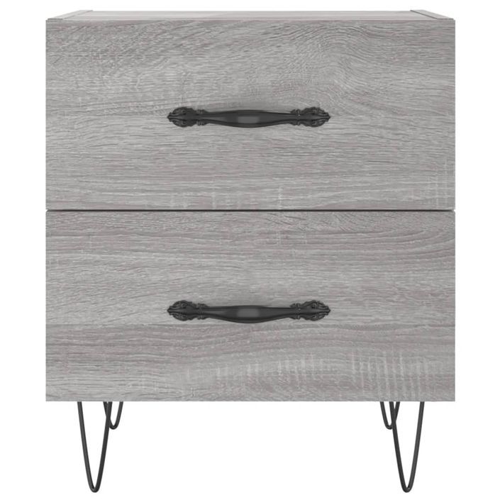 Tables de chevet 2 pcs sonoma gris 40x35x47,5 cm - Photo n°6