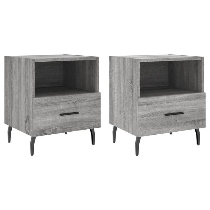 Tables de chevet 2 pcs sonoma gris 40x35x47,5 cm - Photo n°1