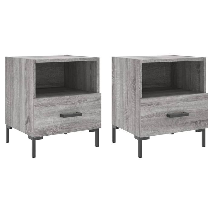 Tables de chevet 2 pcs sonoma gris 40x35x47,5 cm - Photo n°1