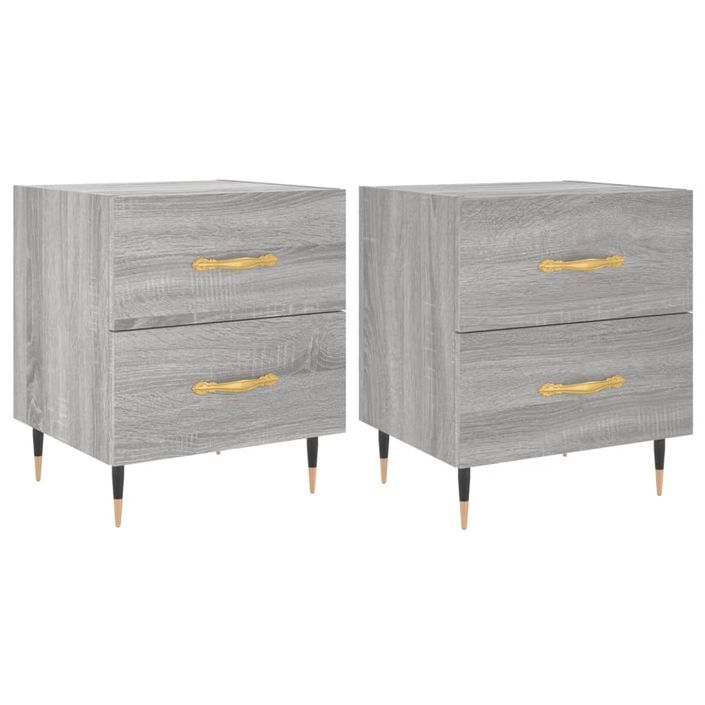 Tables de chevet 2 pcs sonoma gris 40x35x47,5 cm - Photo n°1