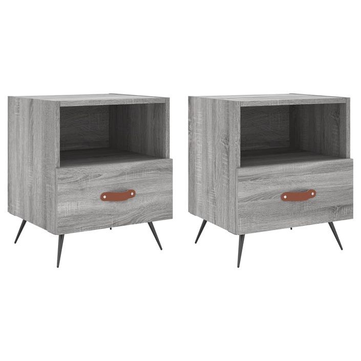 Tables de chevet 2 pcs sonoma gris 40x35x47,5 cm - Photo n°1