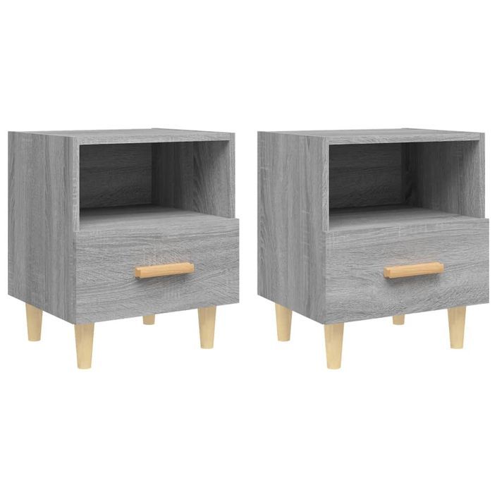 Tables de chevet 2 pcs Sonoma gris 40x35x47 cm - Photo n°2