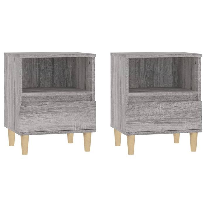 Tables de chevet 2 pcs Sonoma gris 40x35x50 cm - Photo n°2