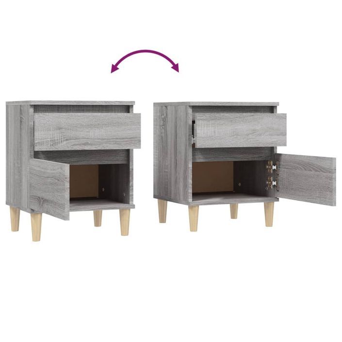 Tables de chevet 2 pcs Sonoma gris 40x35x50 cm - Photo n°8