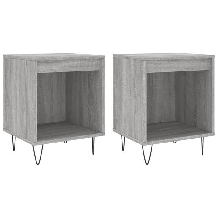 Tables de chevet 2 pcs sonoma gris 40x35x50 cm bois ingénierie - Photo n°1