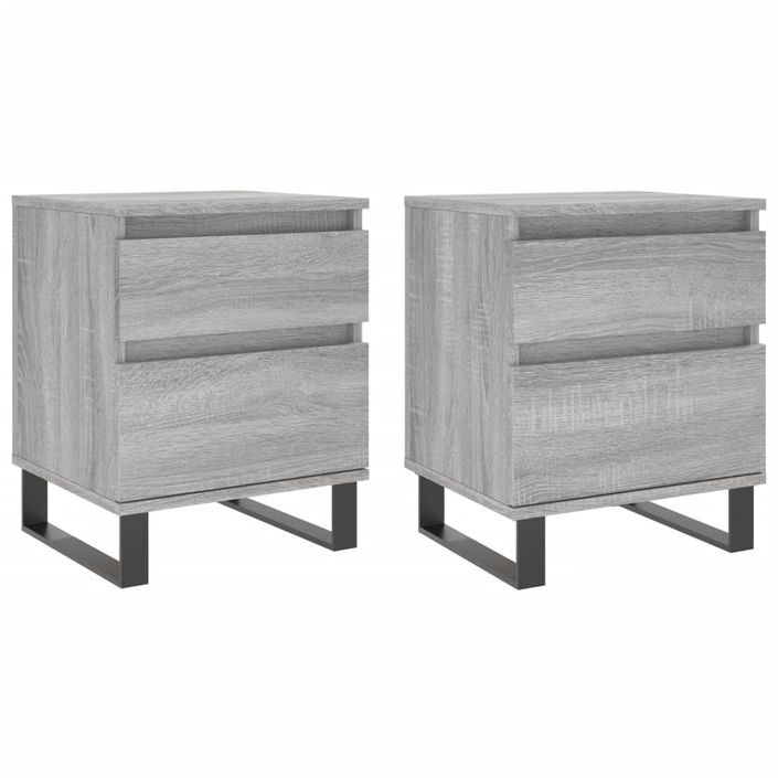 Tables de chevet 2 pcs sonoma gris 40x35x50 cm bois ingénierie - Photo n°1