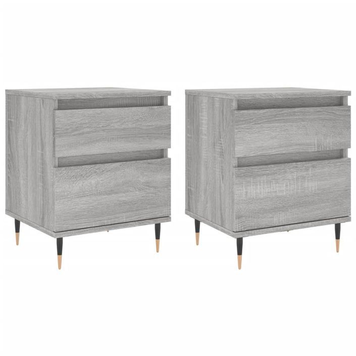 Tables de chevet 2 pcs sonoma gris 40x35x50 cm bois ingénierie - Photo n°1