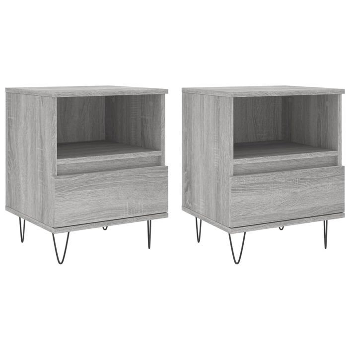 Tables de chevet 2 pcs sonoma gris 40x35x50 cm bois ingénierie - Photo n°1