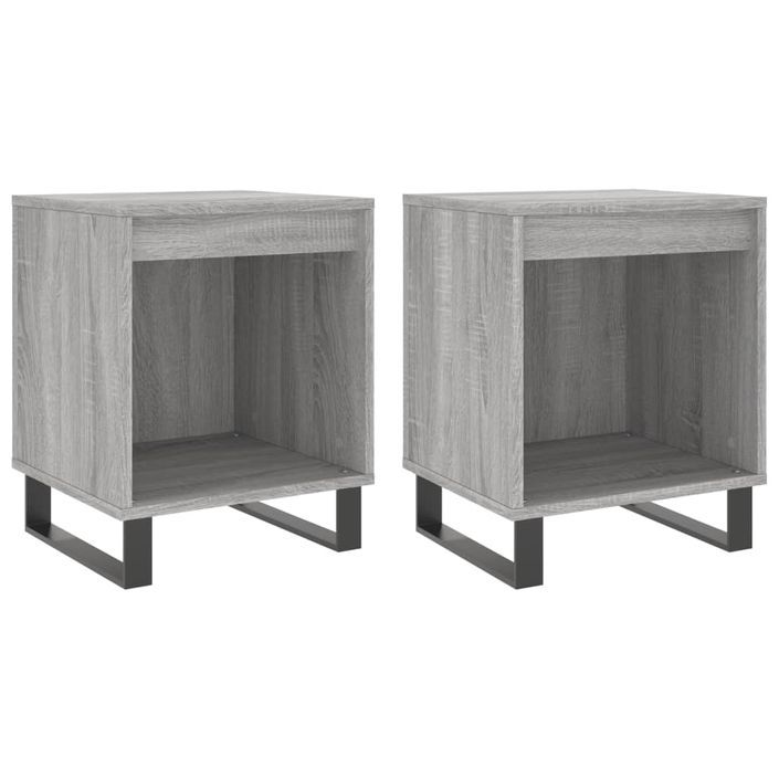 Tables de chevet 2 pcs sonoma gris 40x35x50 cm bois ingénierie - Photo n°1