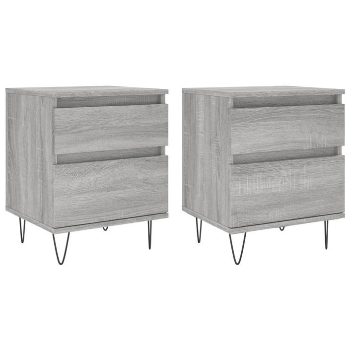 Tables de chevet 2 pcs sonoma gris 40x35x50 cm bois ingénierie - Photo n°1