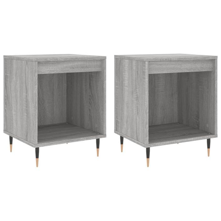 Tables de chevet 2 pcs sonoma gris 40x35x50 cm bois ingénierie - Photo n°1