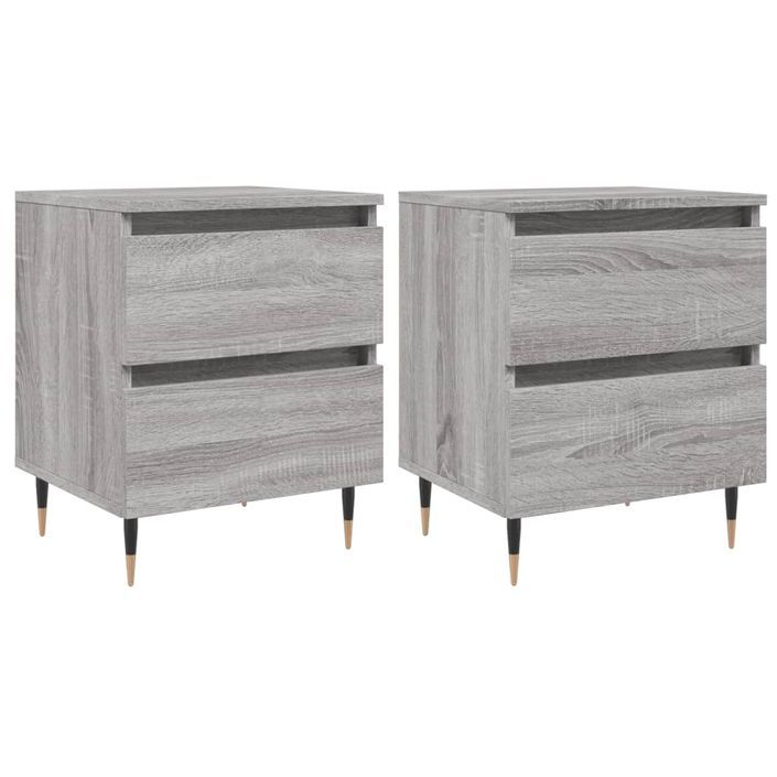 Tables de chevet 2 pcs sonoma gris 40x35x50 cm bois ingénierie - Photo n°1