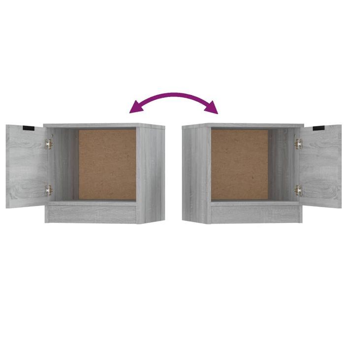 Tables de chevet 2 pcs Sonoma gris 40x39x40 cm - Photo n°10