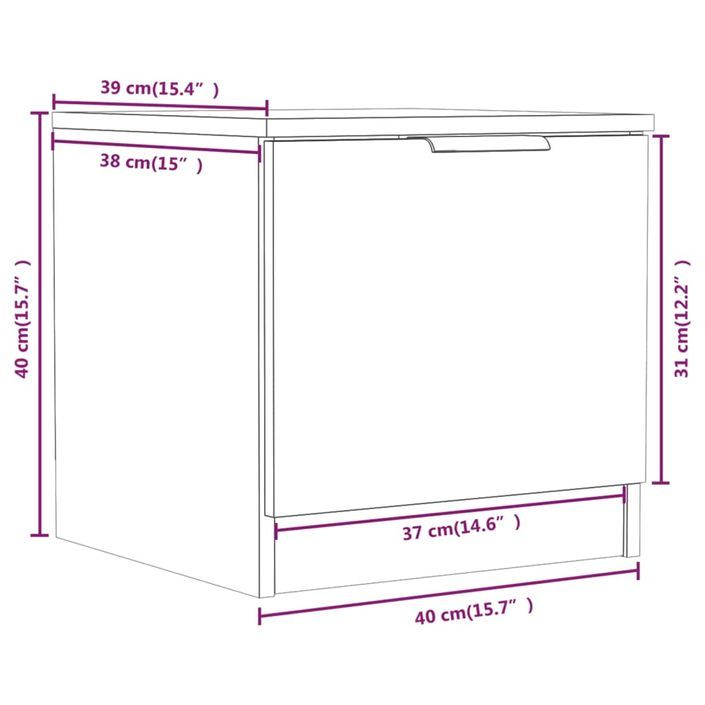 Tables de chevet 2 pcs Sonoma gris 40x39x40 cm - Photo n°11