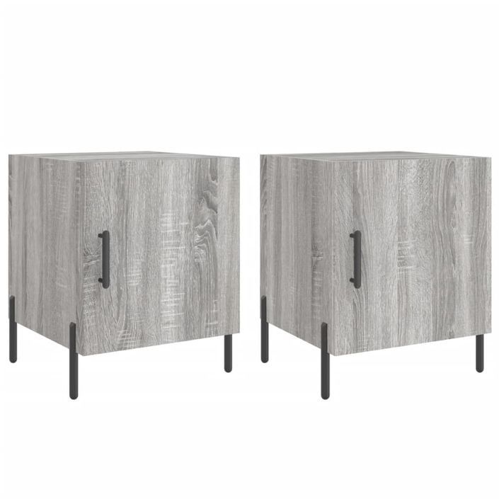 Tables de chevet 2 pcs sonoma gris 40x40x50cm bois d'ingénierie - Photo n°1