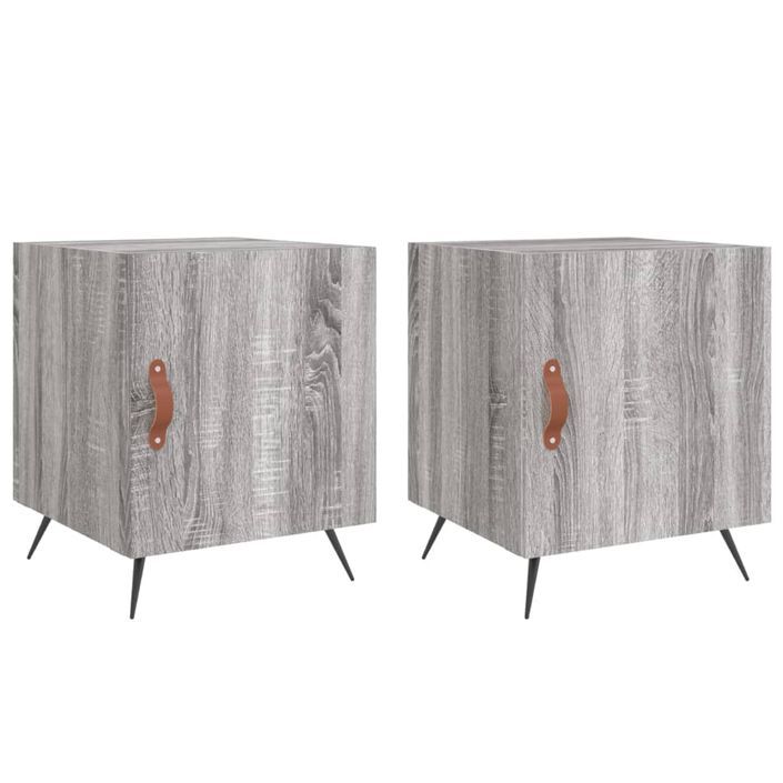 Tables de chevet 2 pcs sonoma gris 40x40x50cm bois d'ingénierie - Photo n°1