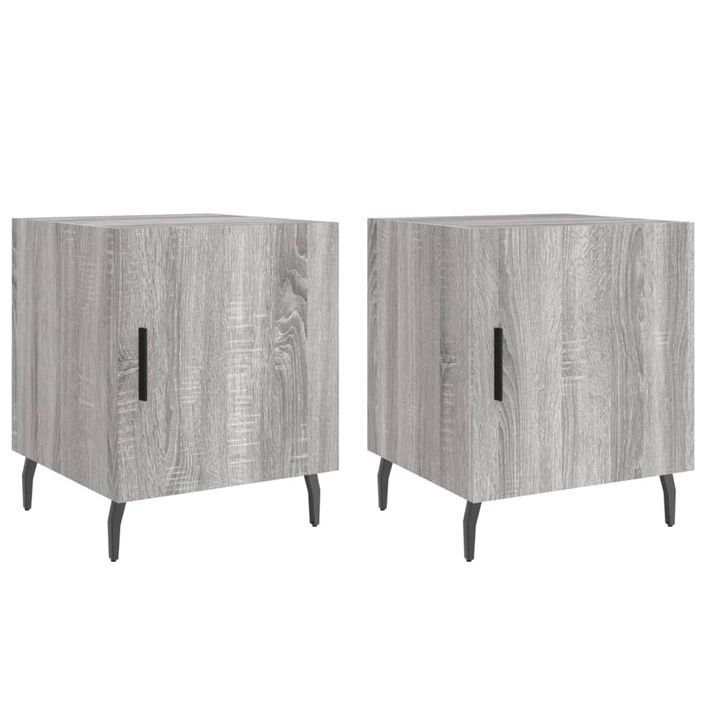 Tables de chevet 2 pcs sonoma gris 40x40x50cm bois d'ingénierie - Photo n°1