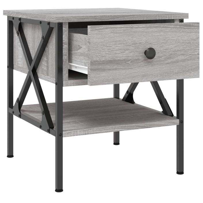 Tables de chevet 2 pcs sonoma gris 40x42x45 cm bois ingénierie - Photo n°7