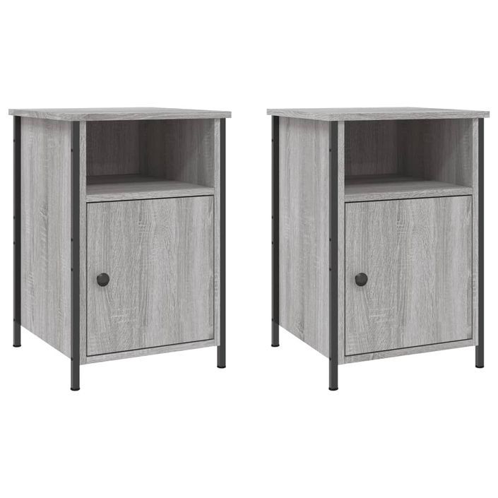 Tables de chevet 2 pcs sonoma gris 40x42x60cm bois d'ingénierie - Photo n°1