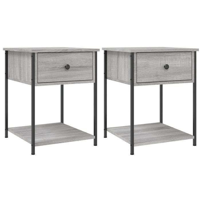 Tables de chevet 2 pcs sonoma gris 44x45x58 cm bois ingénierie - Photo n°1