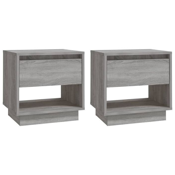 Tables de chevet 2 pcs Sonoma gris 45x34x44cm Bois d'ingénierie - Photo n°2