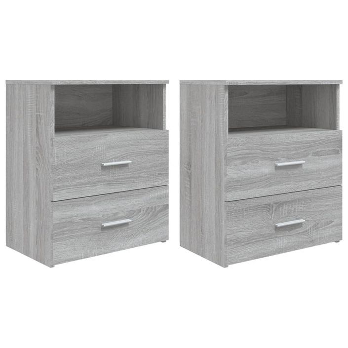 Tables de chevet 2 pcs Sonoma gris 50x32x60 cm - Photo n°1