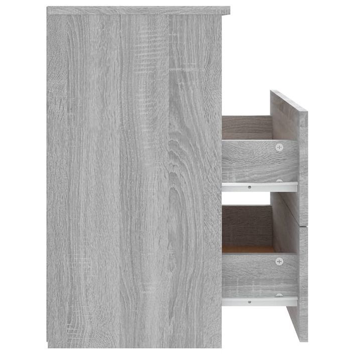 Tables de chevet 2 pcs Sonoma gris 50x32x60 cm - Photo n°8