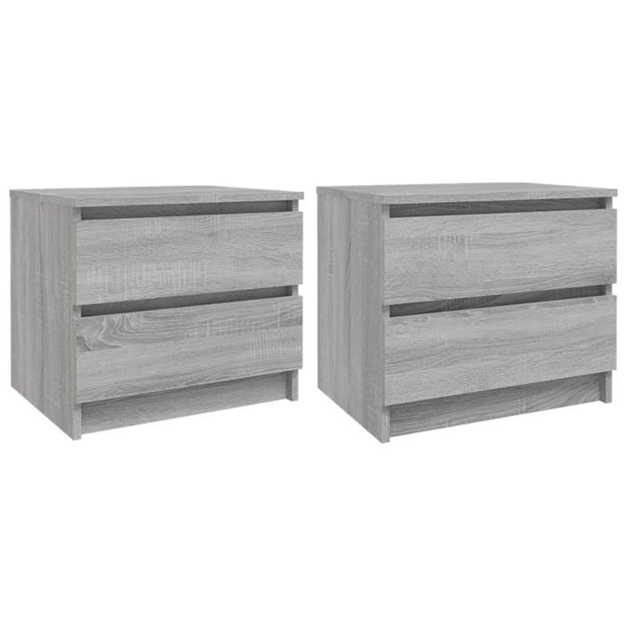 Tables de chevet 2 pcs Sonoma gris 50x39x43,5cm Bois ingénierie - Photo n°2