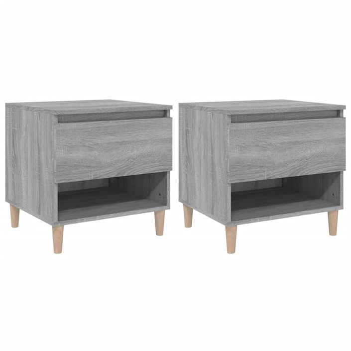 Tables de chevet 2 pcs Sonoma gris 50x46x50cm Bois d’ingénierie - Photo n°1