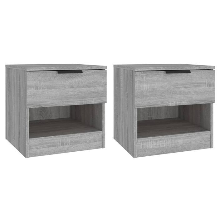 Tables de chevet 2 pcs Sonoma gris Bois d'ingénierie - Photo n°2