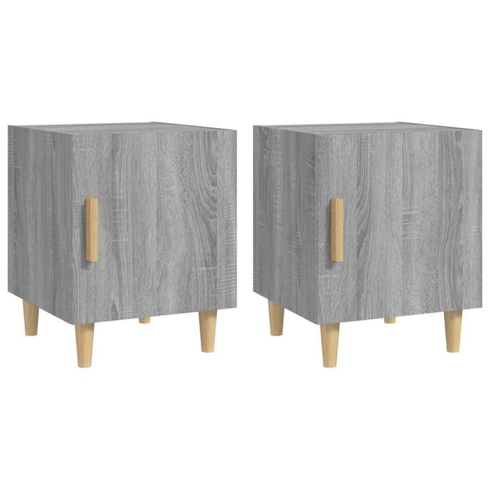 Tables de chevet 2 pcs Sonoma gris Bois d'ingénierie - Photo n°2