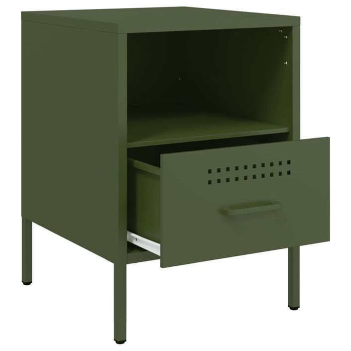 Tables de chevet 2 pcs vert olive 36x39x50,5 cm - Photo n°9