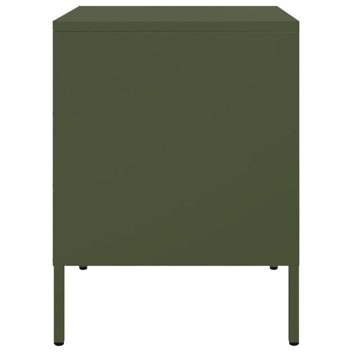 Tables de chevet 2 pcs vert olive 36x39x50,5 cm acier - Photo n°7