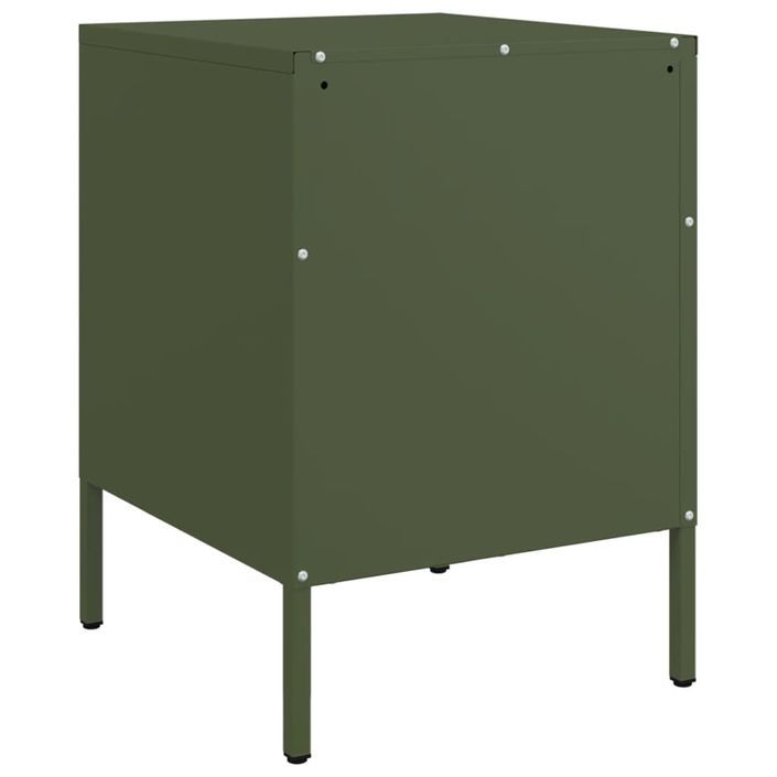 Tables de chevet 2 pcs vert olive 36x39x50,5 cm acier - Photo n°8