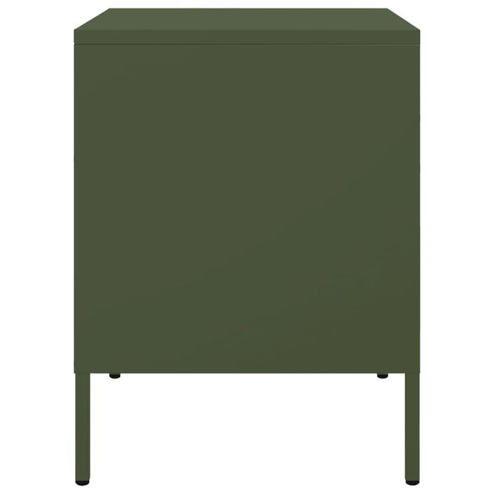 Tables de chevet 2 pcs vert olive 36x39x50,5 cm acier - Photo n°7