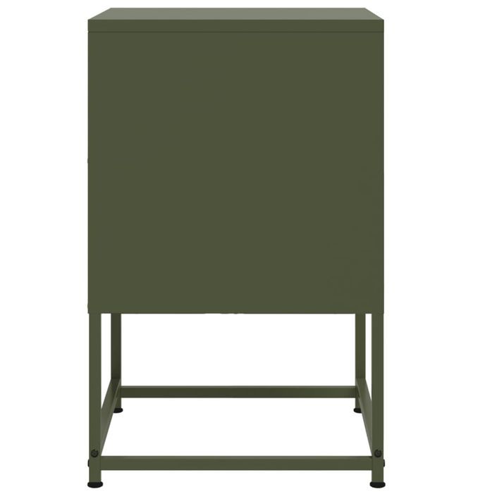 Tables de chevet 2 pcs vert olive 36x39x60,5 cm acier - Photo n°7